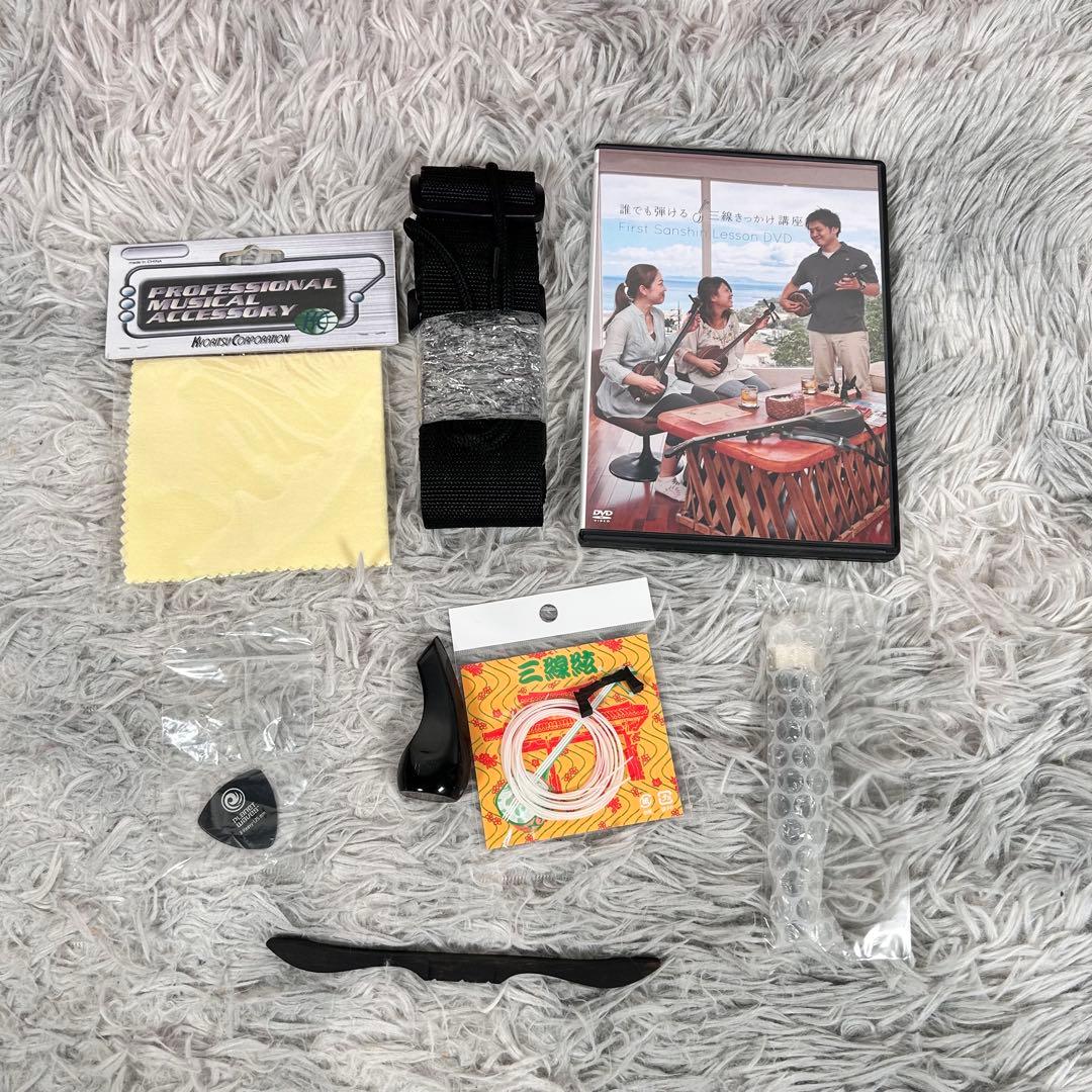 沖縄三線 三味線　合皮　初心者オススメセット