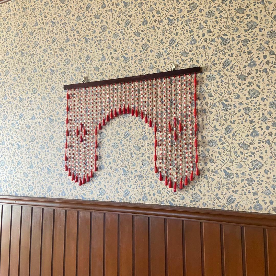 昭和レトロ　ビーズのれん　当時物　暖簾　レトロポップ