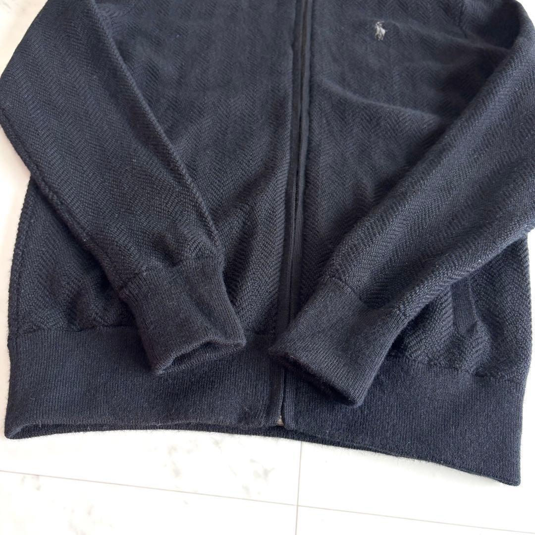 ラルフローレン ドライバーズニットウォッシャブル メリノウール ポニー刺繍 黒