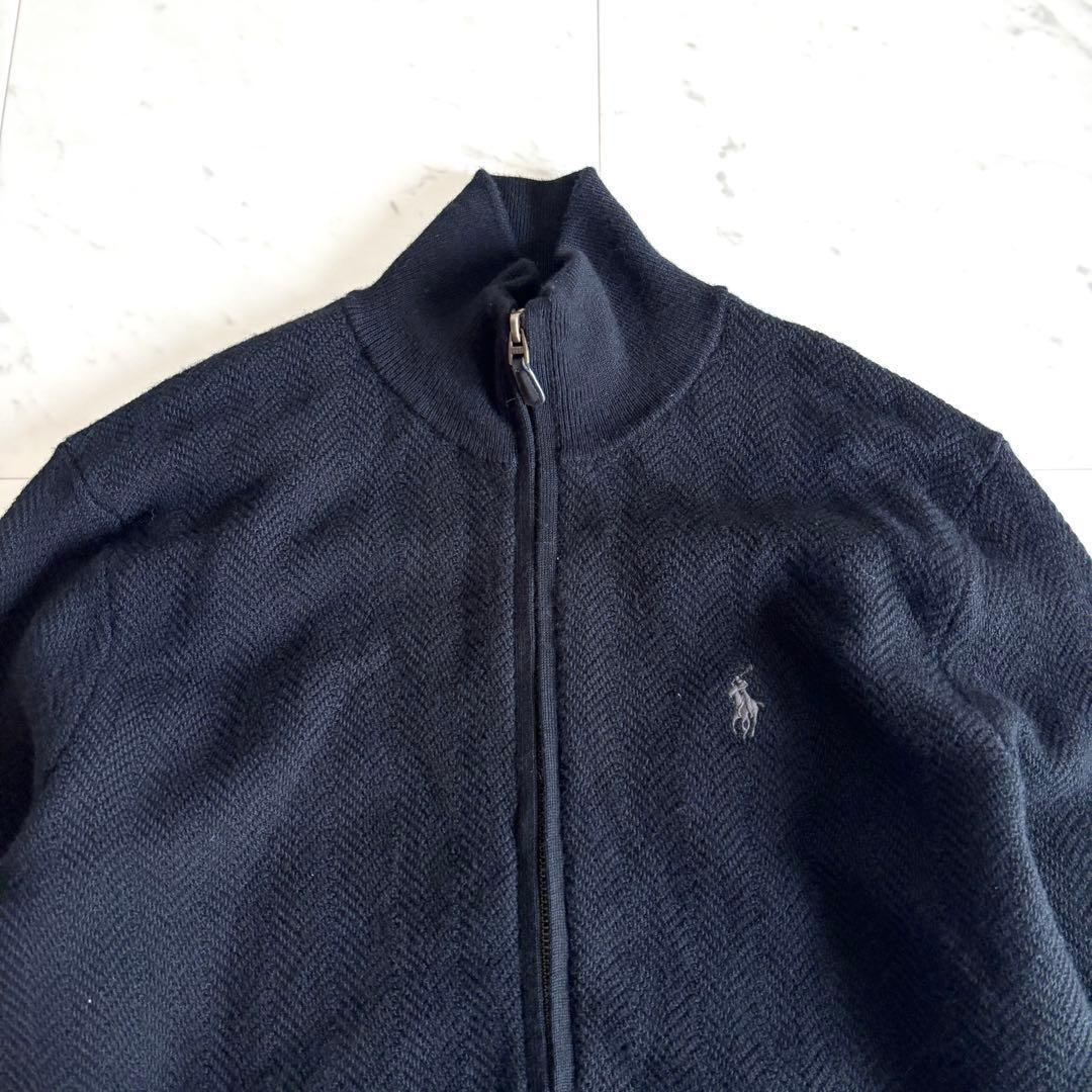 ラルフローレン ドライバーズニットウォッシャブル メリノウール ポニー刺繍 黒