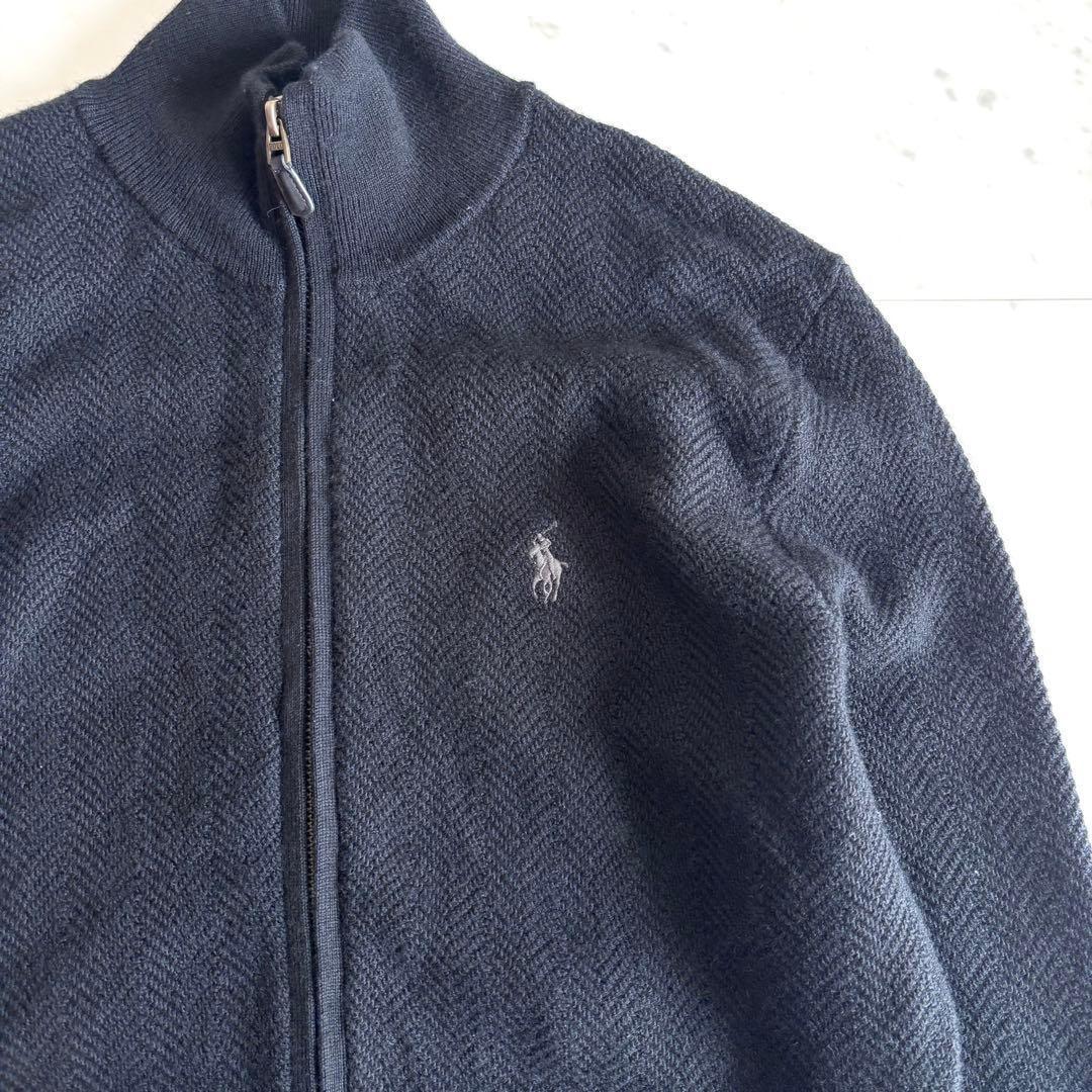 ラルフローレン ドライバーズニットウォッシャブル メリノウール ポニー刺繍 黒