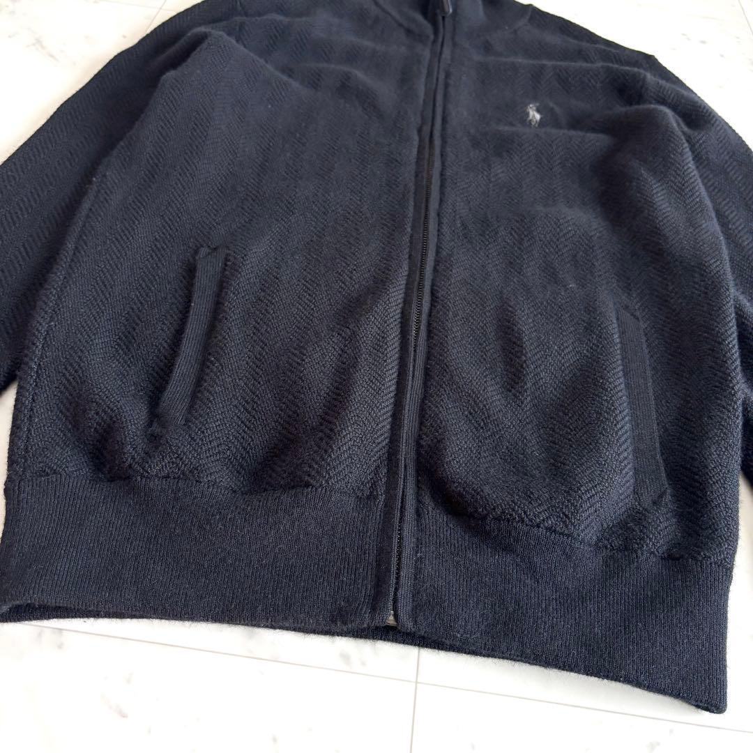 ラルフローレン ドライバーズニットウォッシャブル メリノウール ポニー刺繍 黒