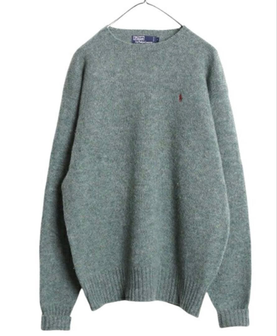 ⭐︎値下げ⭐︎ラルフローレン　ウールセーター L ブルー　グレー