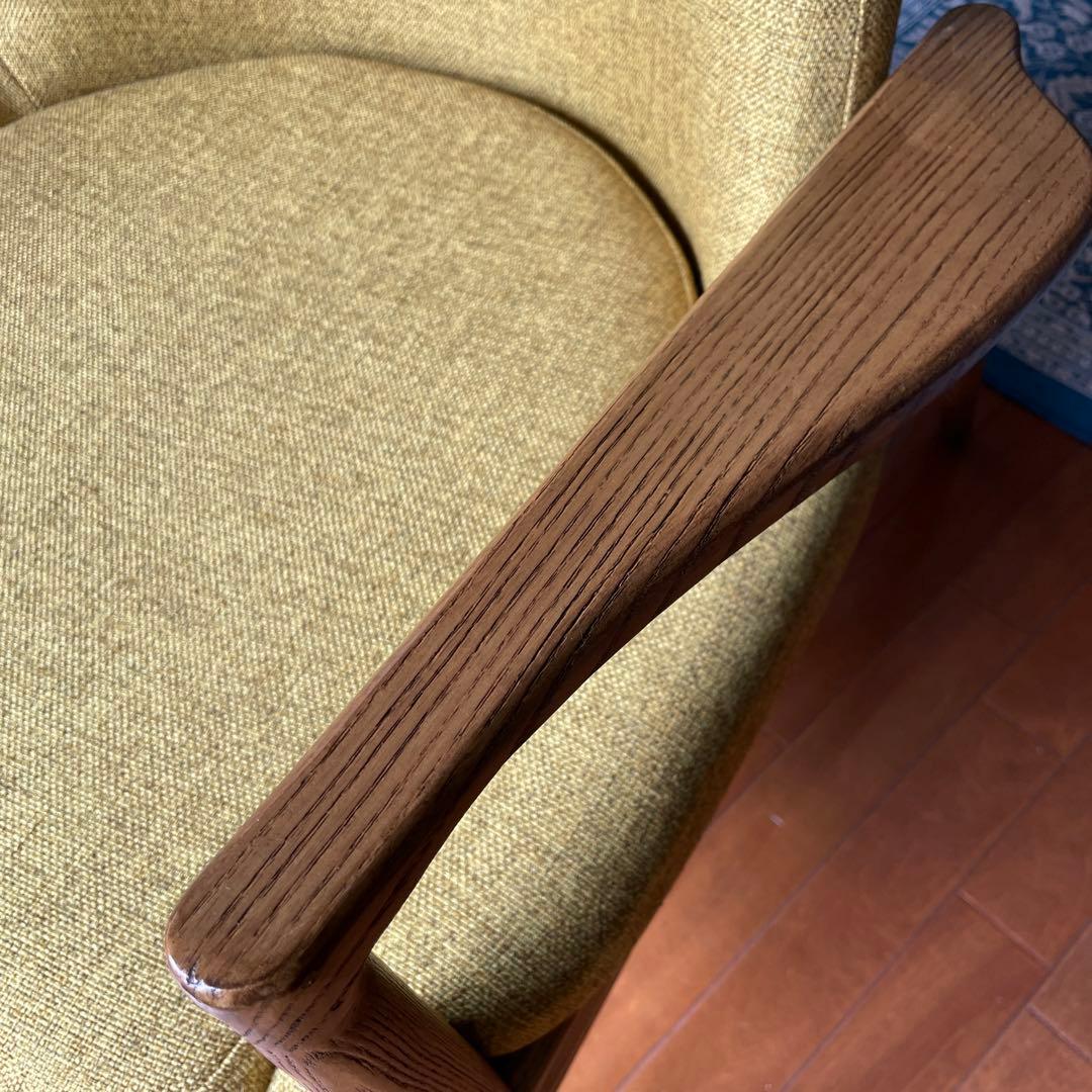 【MINU】シングルソファ　マスタードイエロー　MUSOUファニチャー