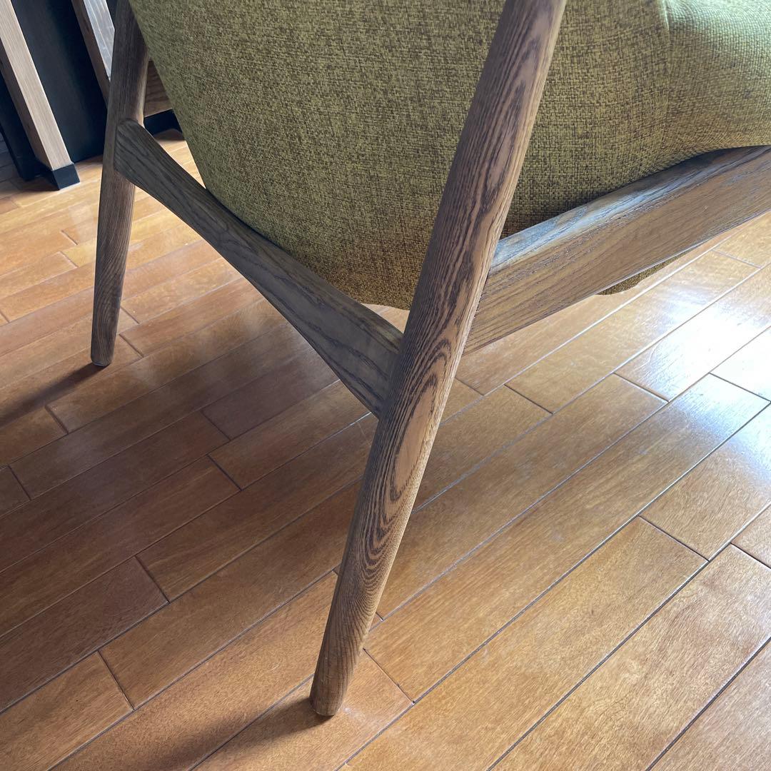 【MINU】シングルソファ　マスタードイエロー　MUSOUファニチャー