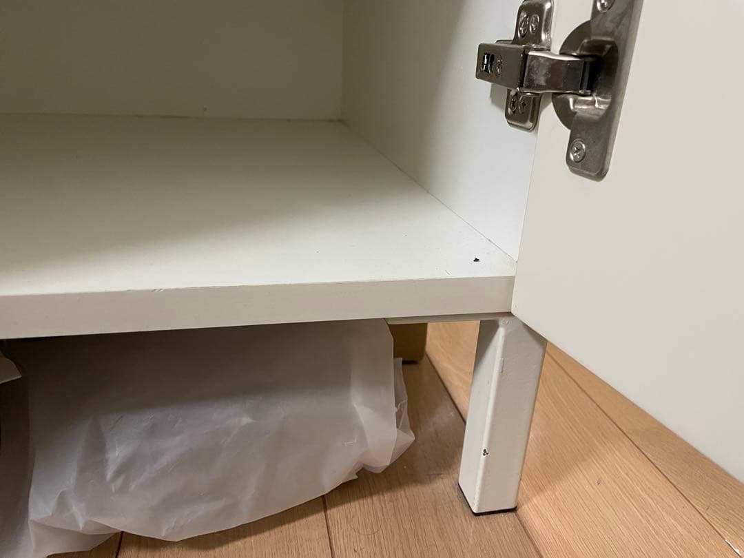 【美品】ホワイトブルー装飾のアンティーク・北欧クローゼット