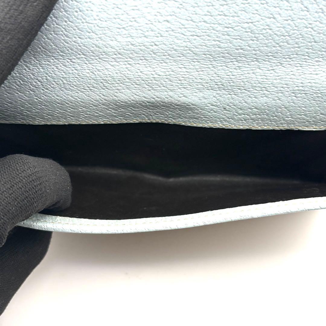 グッチ 長財布 GGキャンバス ロゴプレート 折り財布 Wフラップ ブルー