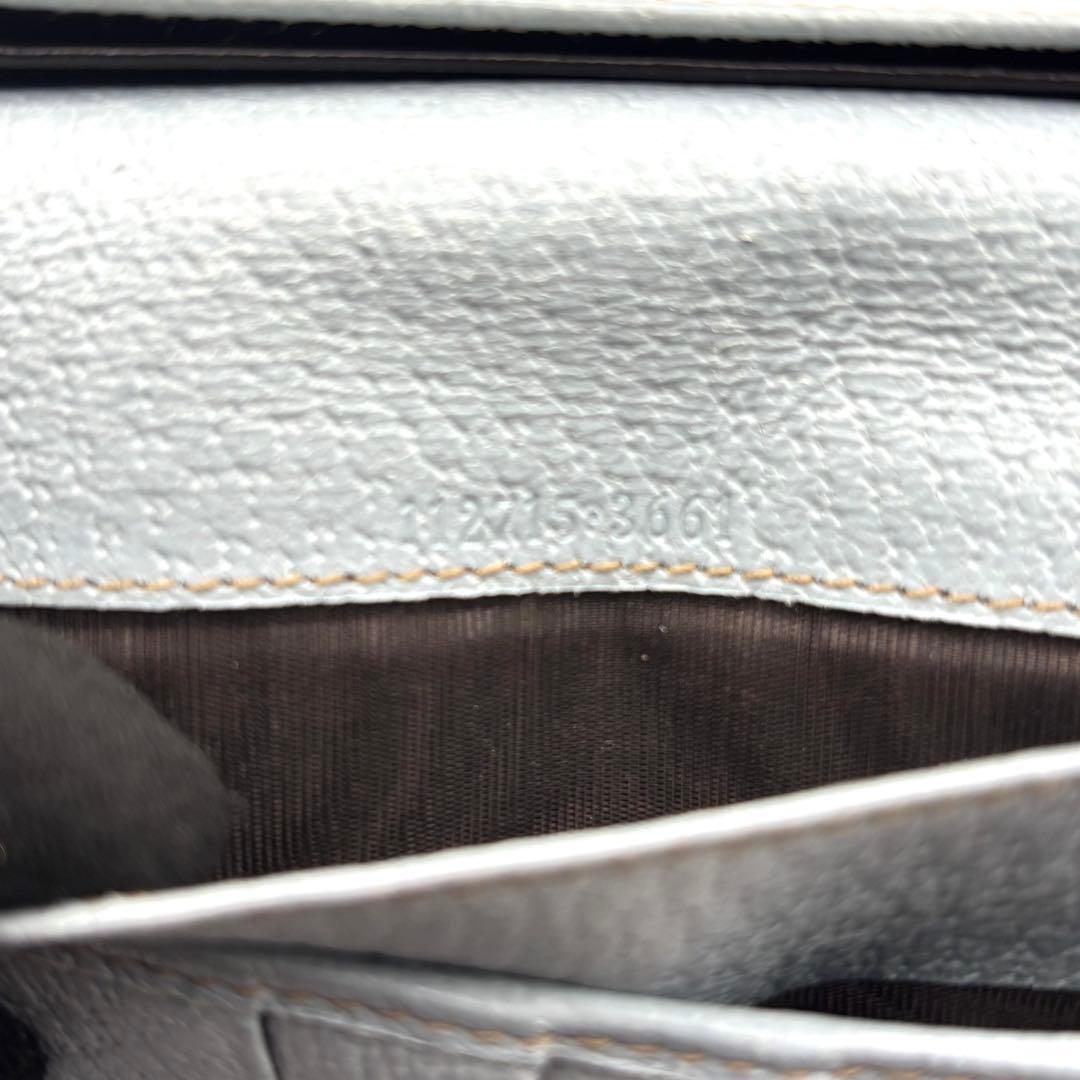 グッチ 長財布 GGキャンバス ロゴプレート 折り財布 Wフラップ ブルー