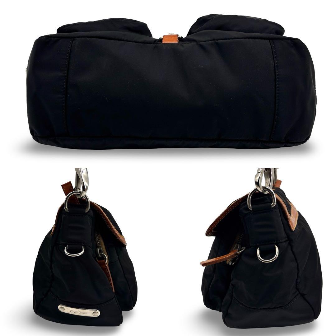 極美品】miu miu ミュウミュウ　ショルダーバッグ　アーカイブ 　レザー 黒