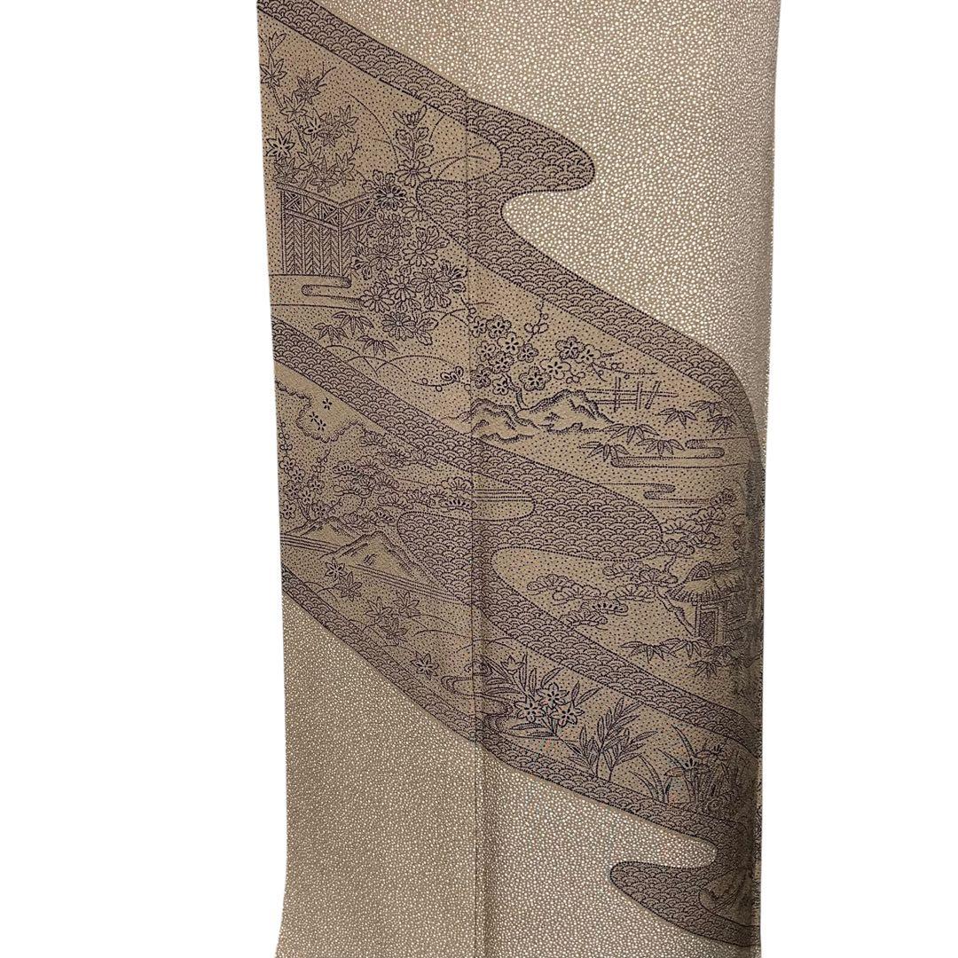 未使用近い　美品　袷　正絹　江戸小紋　大小霰　訪問着　フルセット