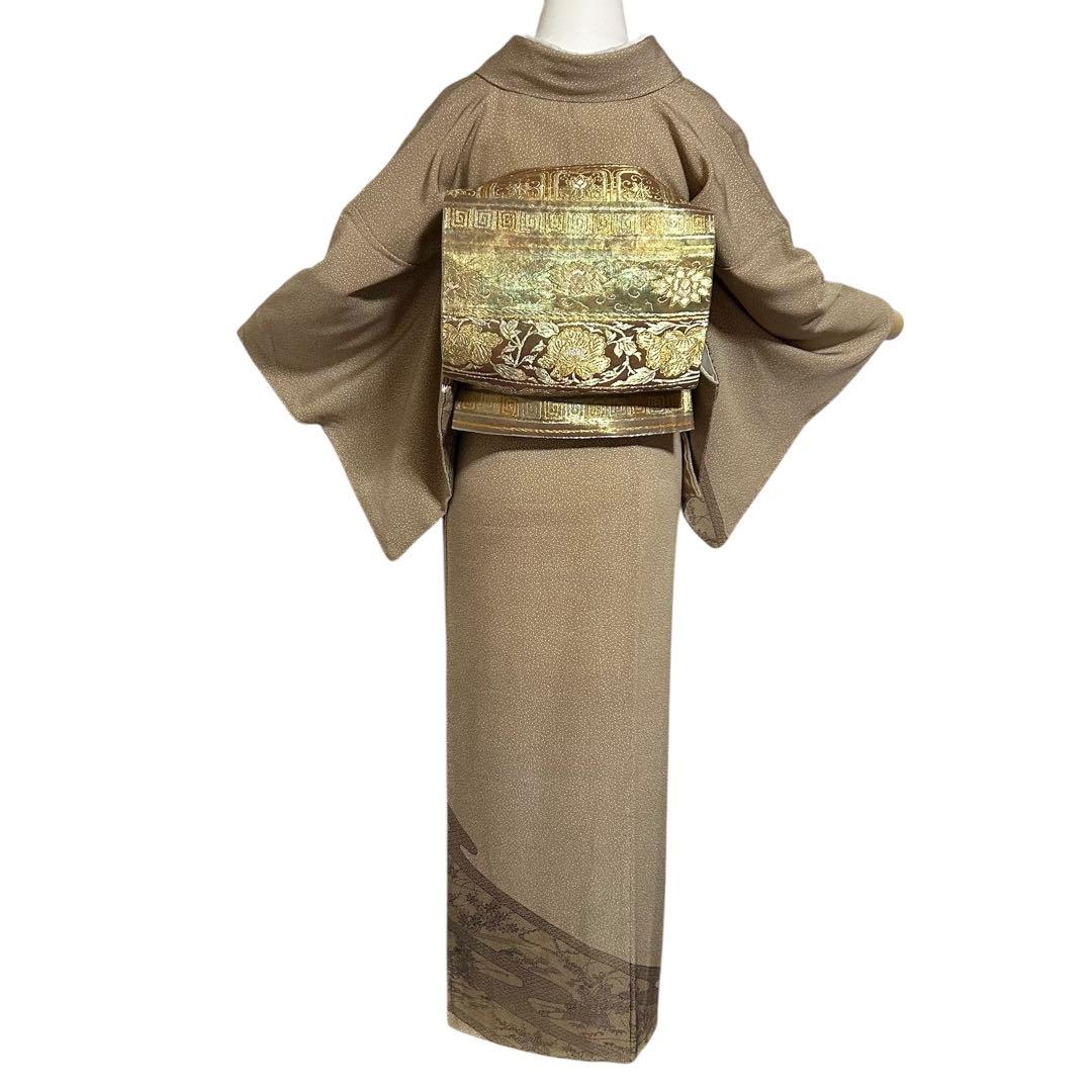 未使用近い　美品　袷　正絹　江戸小紋　大小霰　訪問着　フルセット