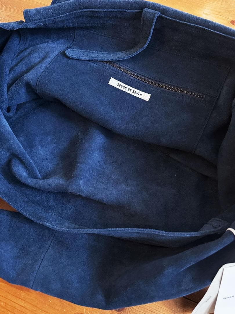 SEVEN BY SEVEN LEATHER SHOULDER BAG ネイビー