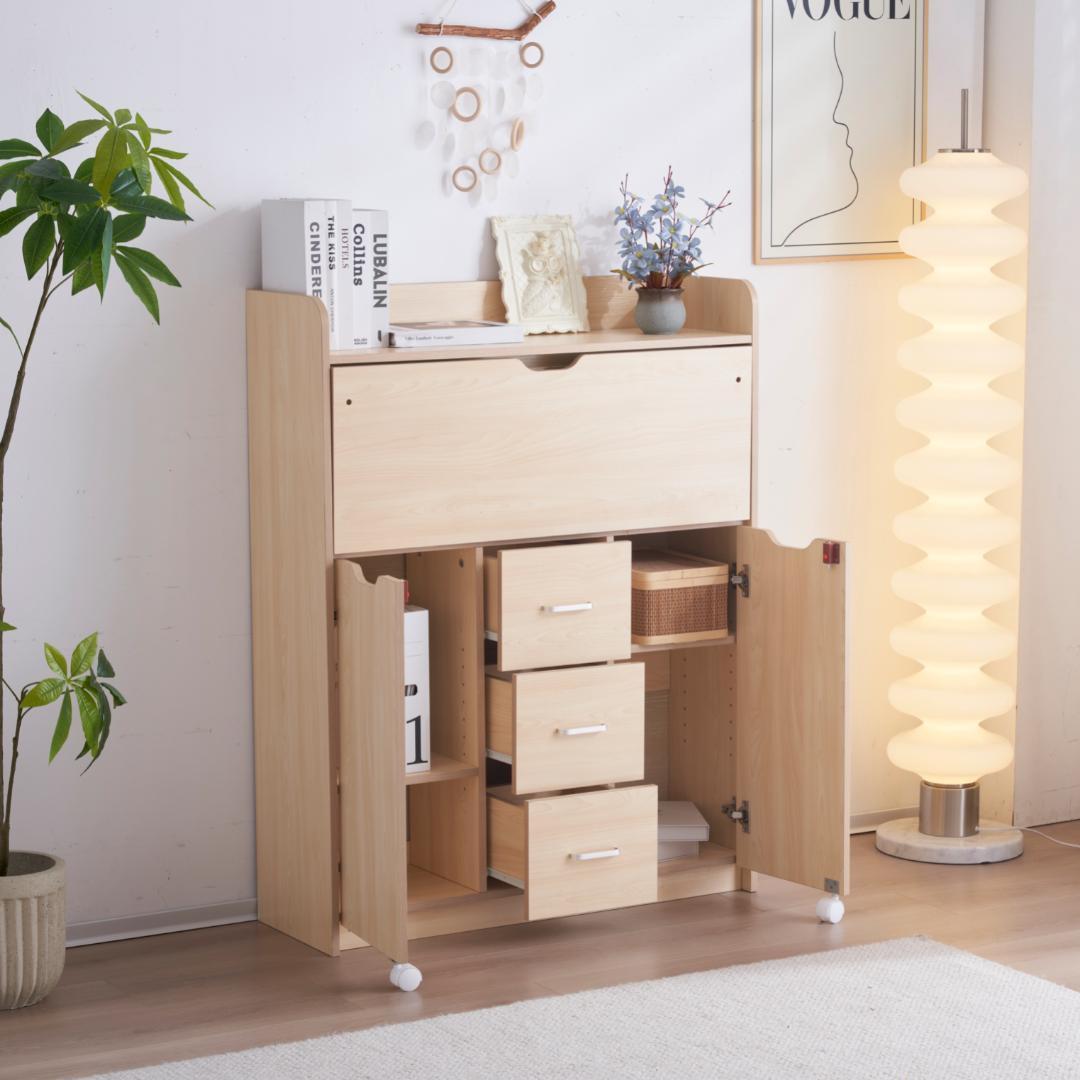 【ナチュラル】学習机 デスク パソコンデスク勉強机 折り畳み天板pcデスク