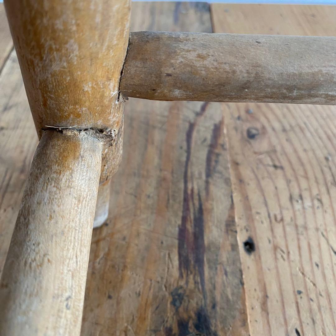 アンティーク スツール 椅子 無垢材 無塗装 シャビー z844