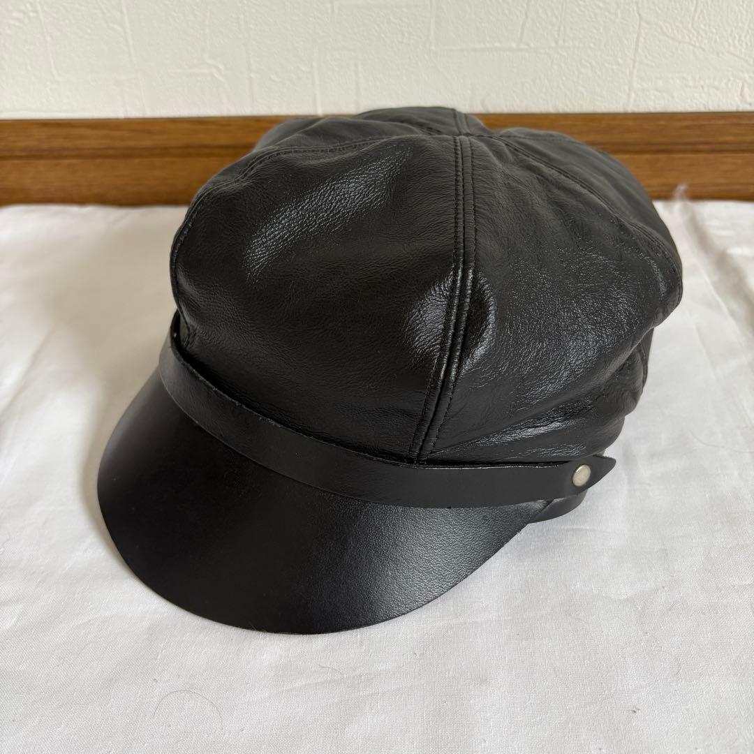 ビンテージ　レザーキャップ　キャスケット