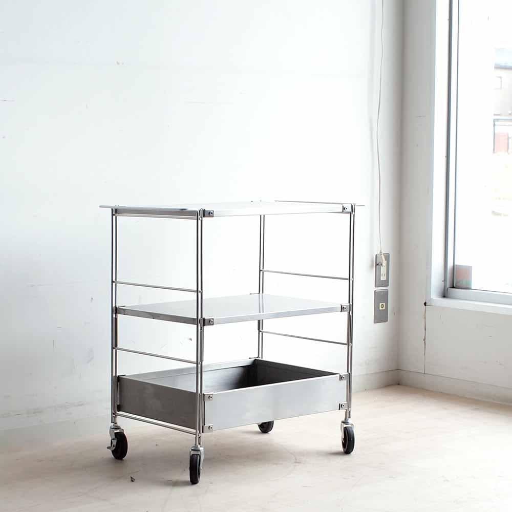 無印良品/MUJI ステンレスユニットシェルフ ワゴン ZR24309