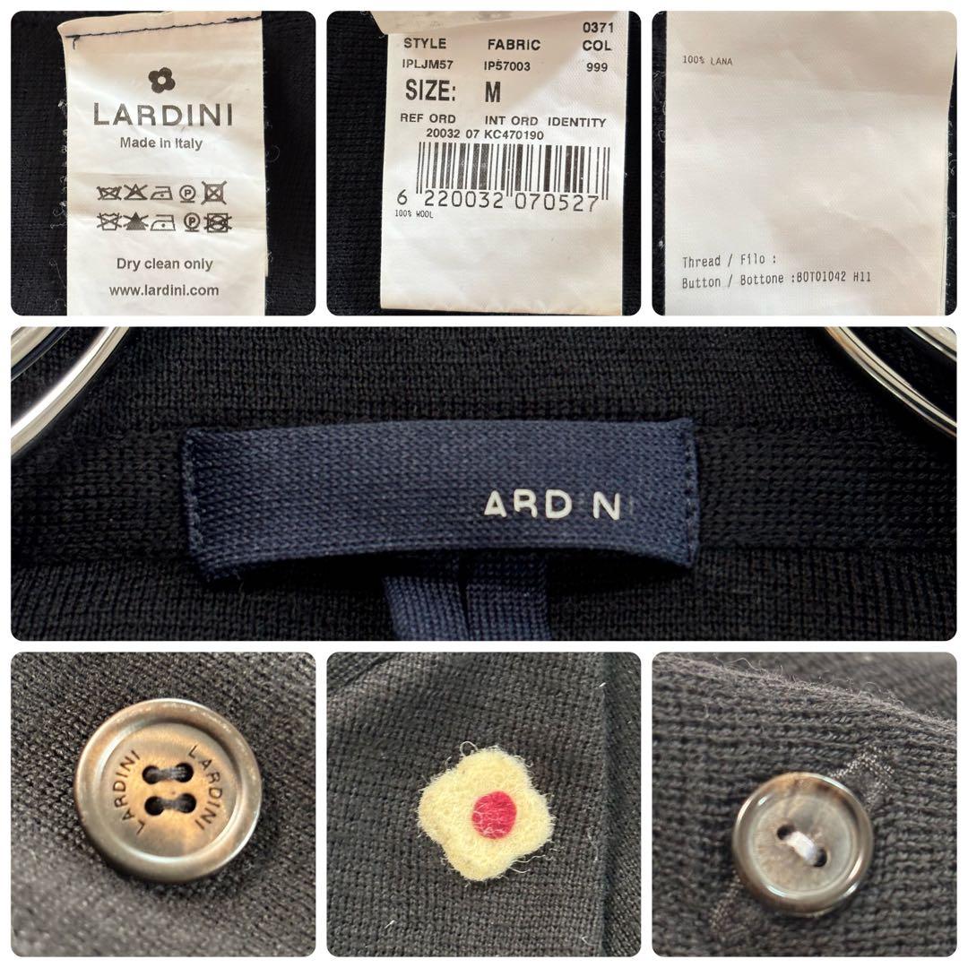 ラルディーニ ダブルテーラードジャケット ウール100% M ブートニエール 黒