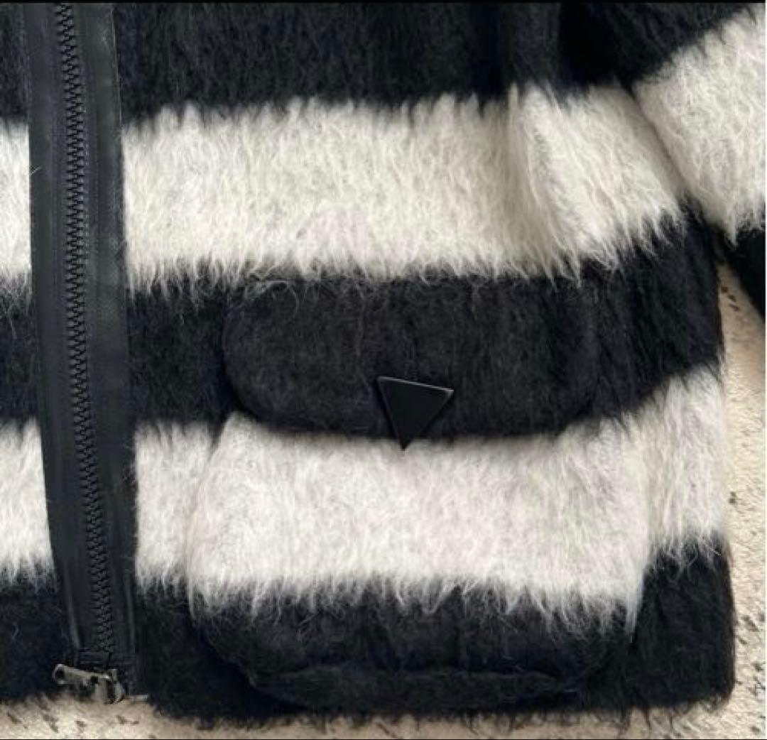 ☆EMPORIO ARMANI アルマーニ　ストライプ　ファーコート 38☆