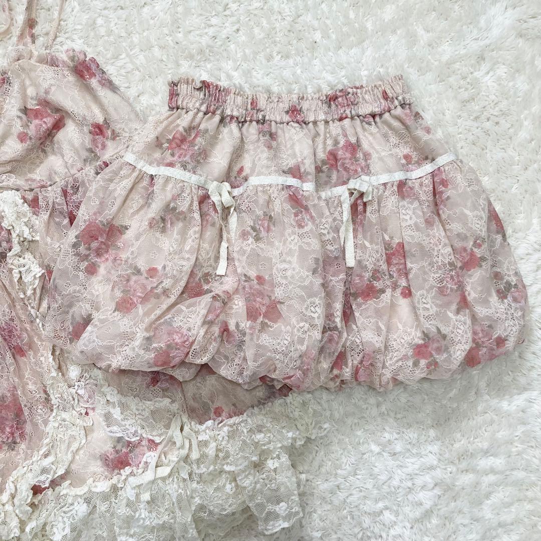 アクシーズファム ブーケレースキャミチュニック バルーンスカート セット