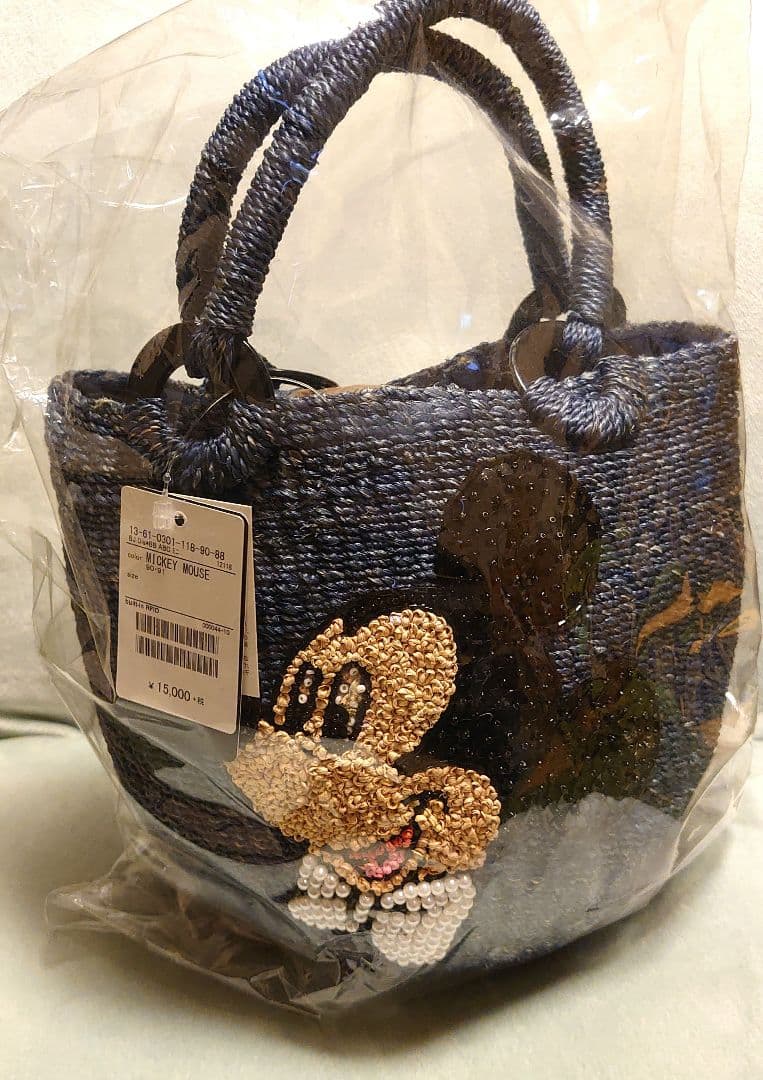 beams ディズニー 未開封　タグ付き　カゴバッグ　超レア　 ミッキー　ブルー