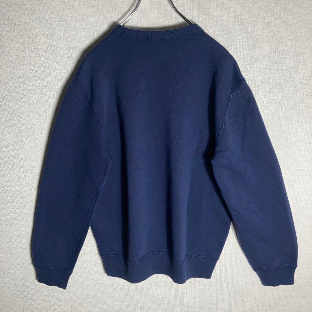 【美品】RALPH LAUREN スウェット 前V POLO 裏起毛 紺 M