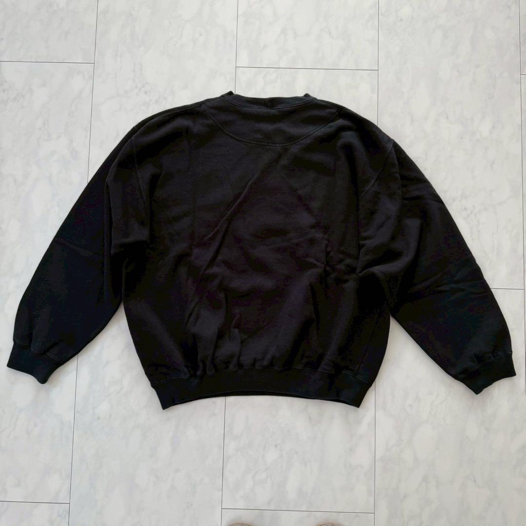 希少80s～90s【OLD GAP】スウェット・デカロゴ ◇黒・L・旧タグ　韓国