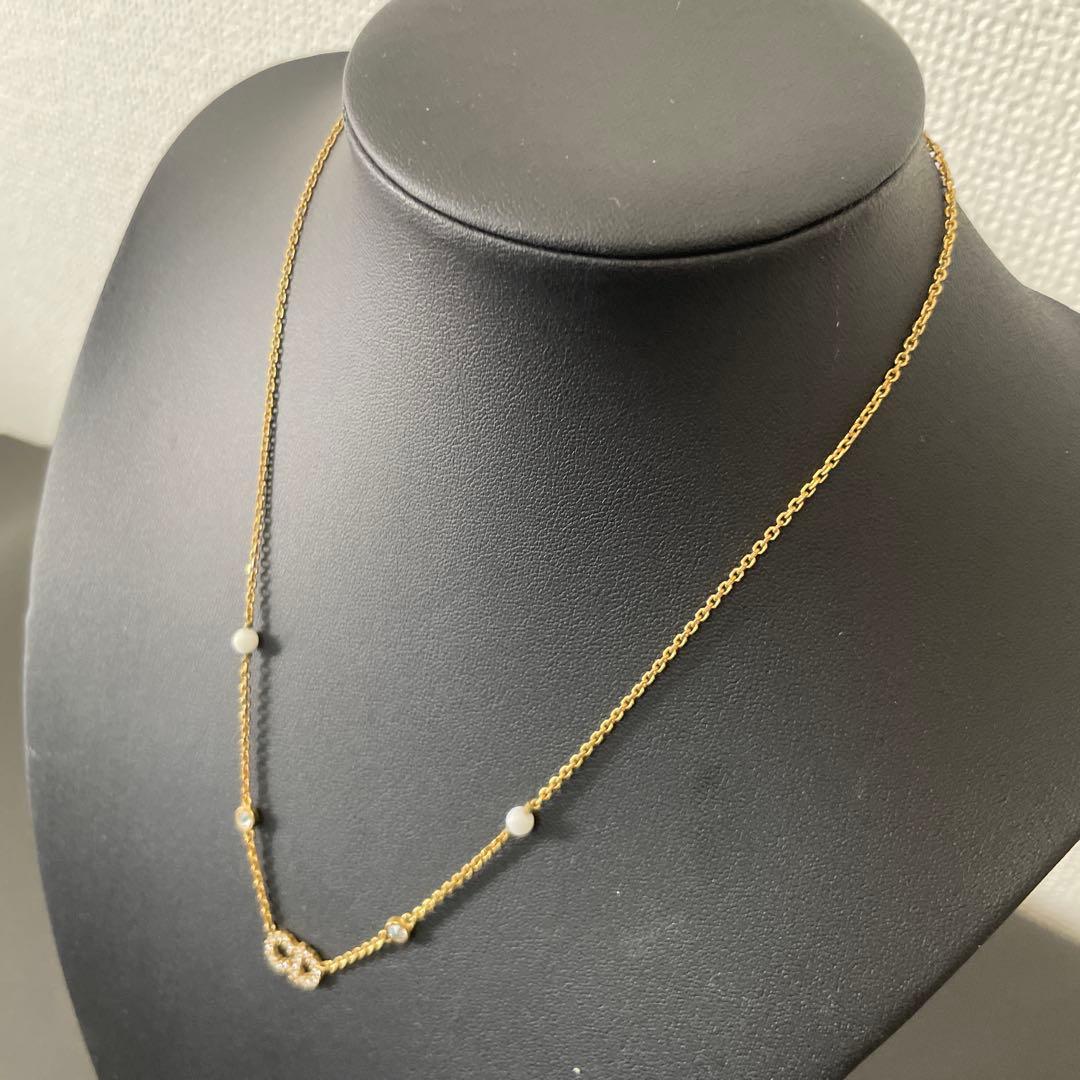 美品 Dior ネックレス Clair D Lune ラインストーン ゴールド