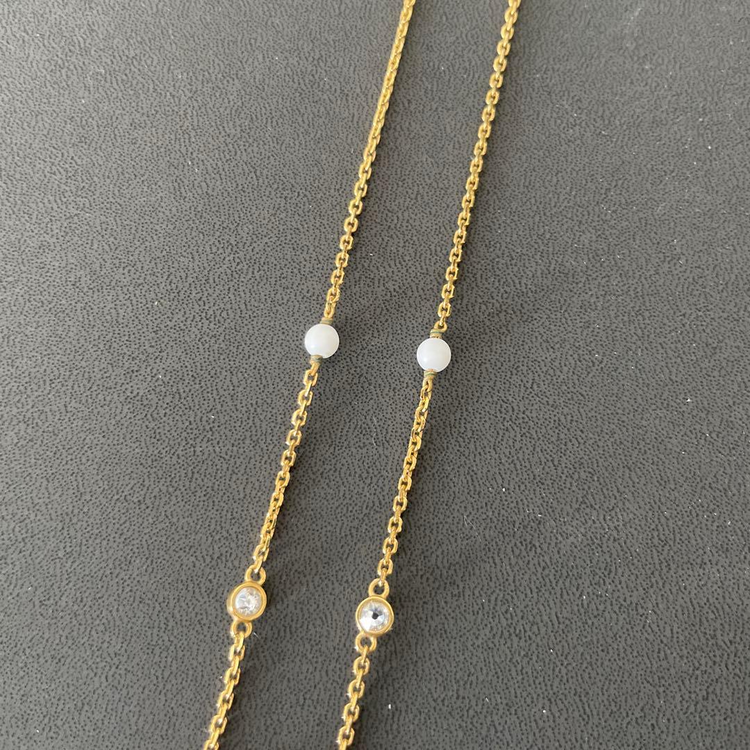 美品 Dior ネックレス Clair D Lune ラインストーン ゴールド