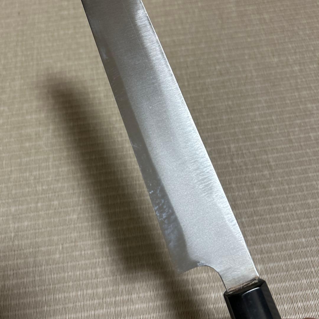 本焼　剥き包丁　白一鋼　佑成　ムキモノ　和包丁　薄刃　紫檀黒水牛八角柄