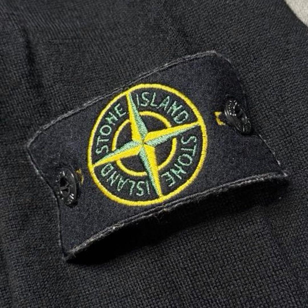 美品 STONE  タートル ロゴ ワッペン ニット ウール XL