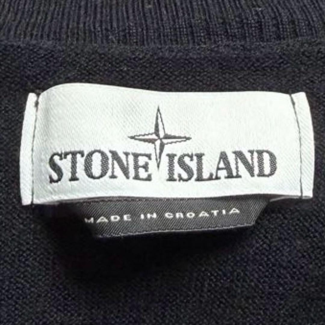 美品 STONE  タートル ロゴ ワッペン ニット ウール XL