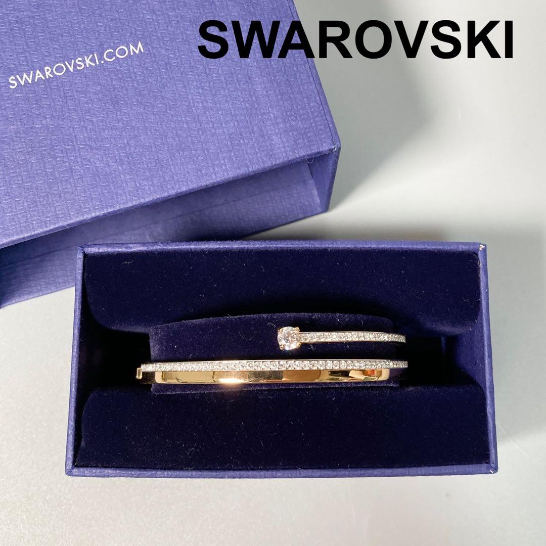 未使用 SWAROVSKI スワロフスキー バングル ブレスレット ゴールド