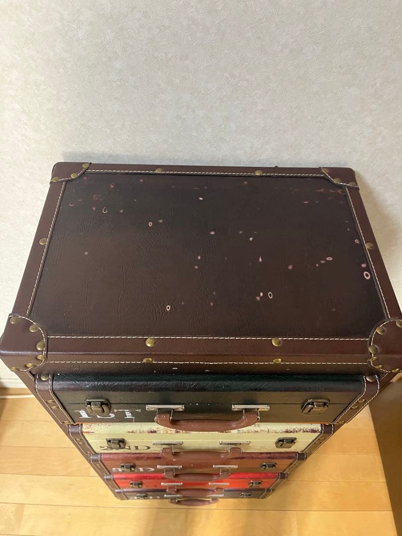 ヴィンテージ風 トランク風 5段収納 チェスト