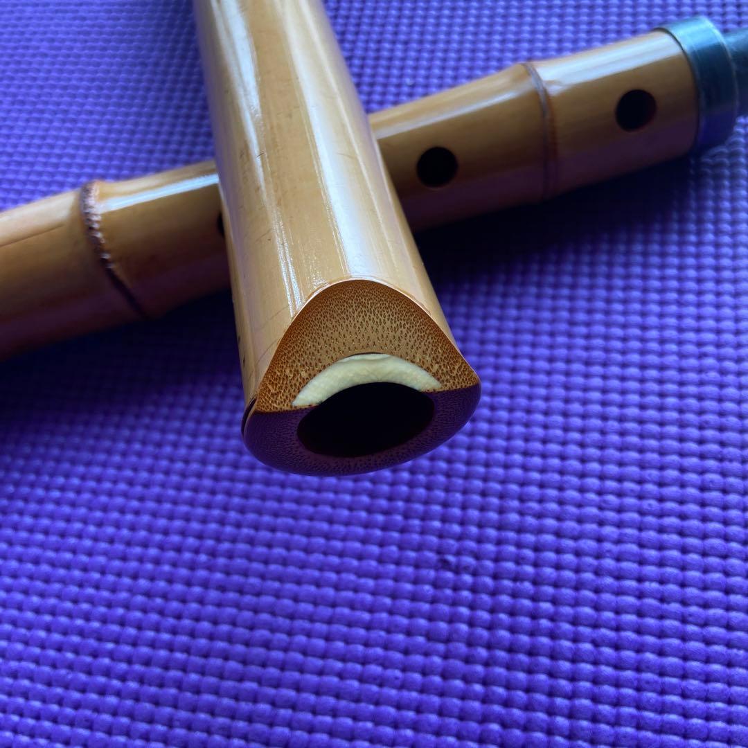 39 値下げ　尺八　一尺八寸管　唄口　白色　銘　保寿