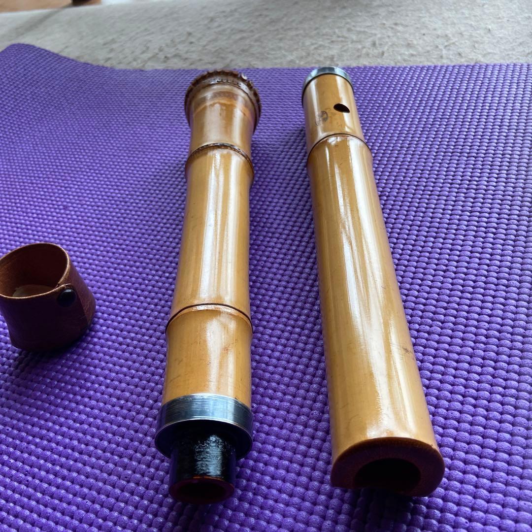 39 値下げ　尺八　一尺八寸管　唄口　白色　銘　保寿