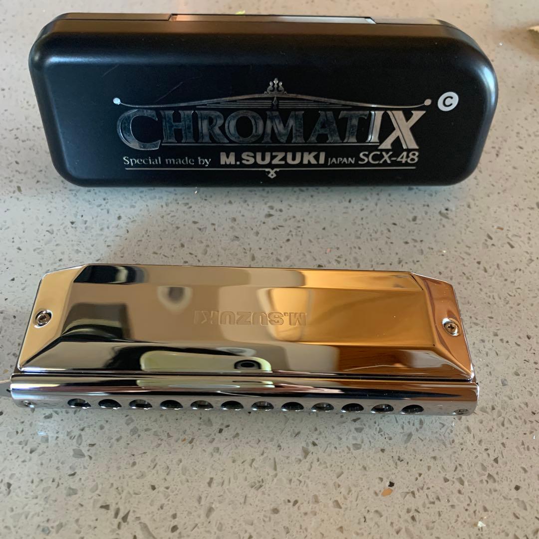 M SUZUKI クロマチックハーモニカ　SCX-48 スズキ　楽器　音楽ハープ