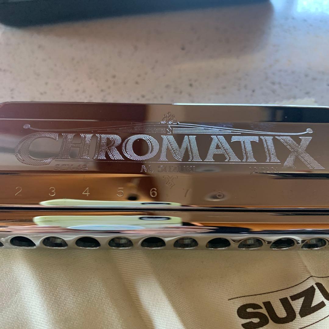 M SUZUKI クロマチックハーモニカ　SCX-48 スズキ　楽器　音楽ハープ
