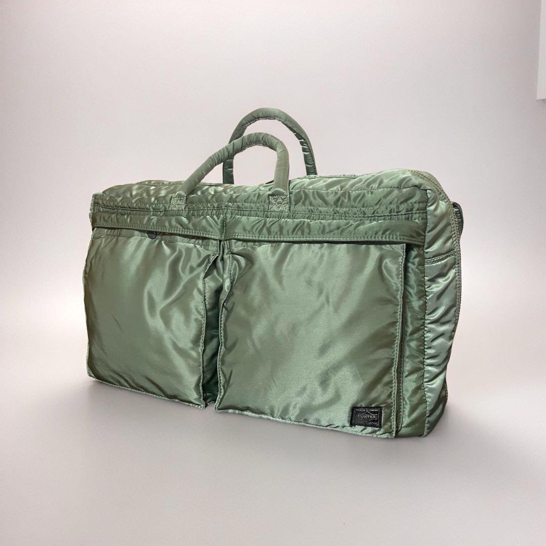 未使用級 旧型セージグリーン ポータータンカー2WAY特大ブリーフケース旅行