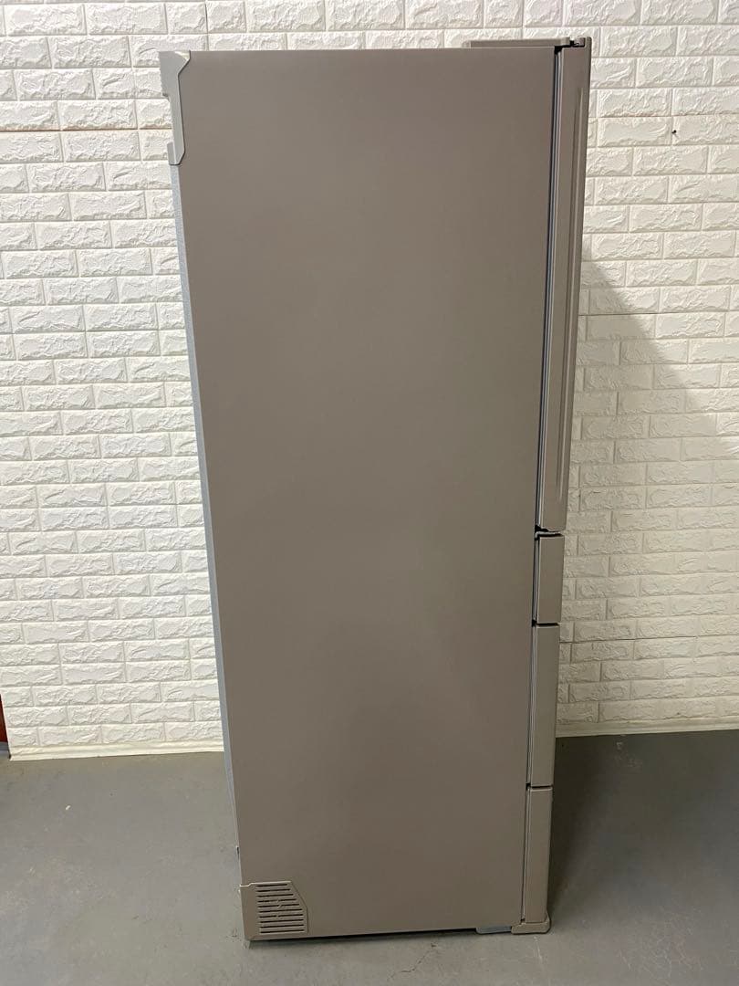 三菱チルドルーム搭載おしゃれグレージュガラスドア大型冷蔵庫　　都内発送無料