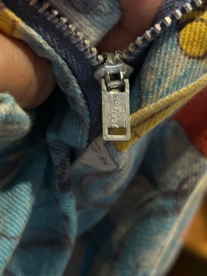 60〜70'sヴィンテージ　メッセージプリントファブリック　カットオフパンツ