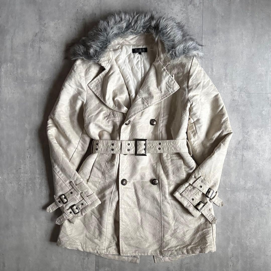 【00s archive】ファー付き　コート　蛇柄　y2k お兄系　ギャル男