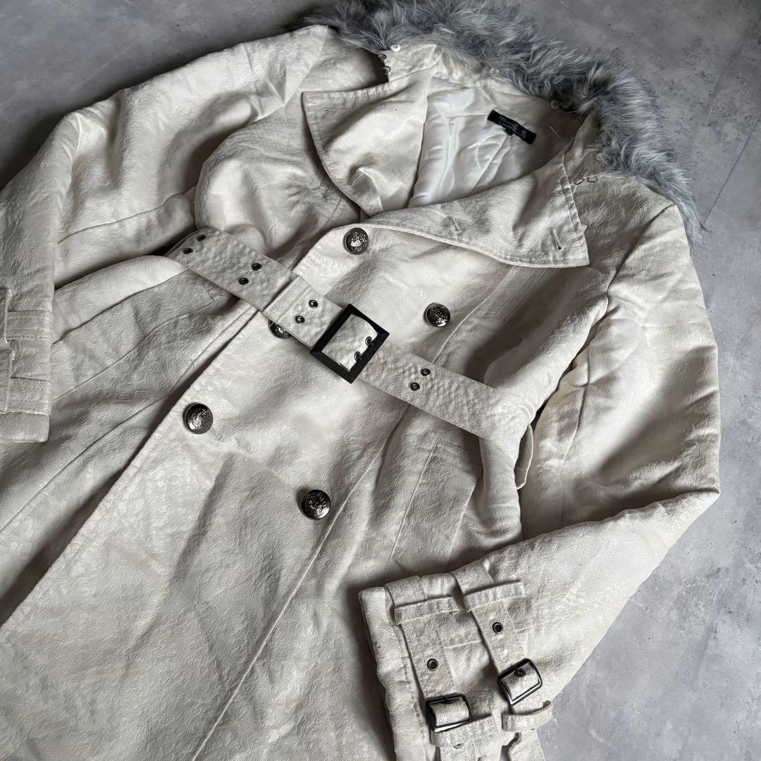 【00s archive】ファー付き　コート　蛇柄　y2k お兄系　ギャル男