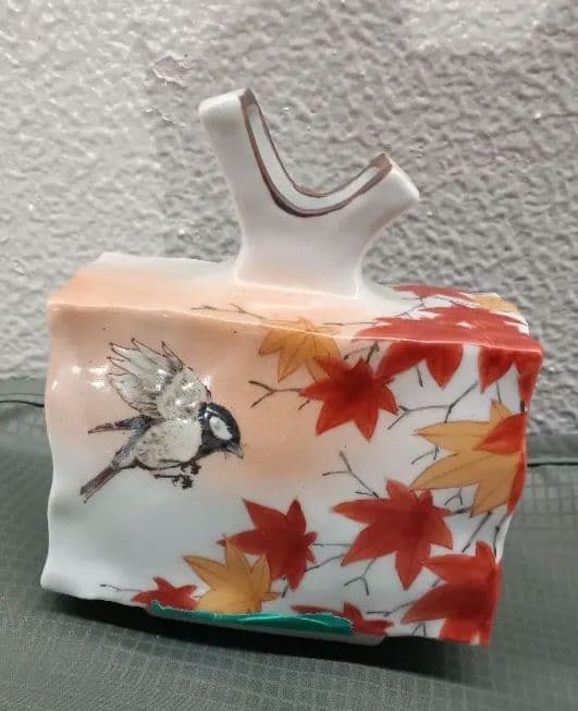 九谷焼　中村陶志人作　手書き野鳥　一輪生　人気陶芸家