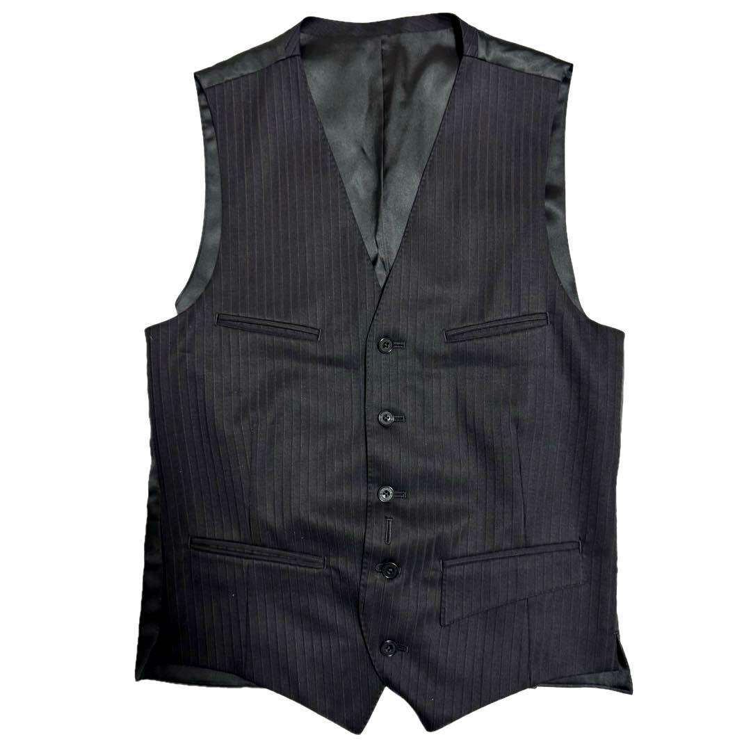 美品バーバリー ブラックレーベル スーツ ダブル 40R 3ピース ネイビー 紫