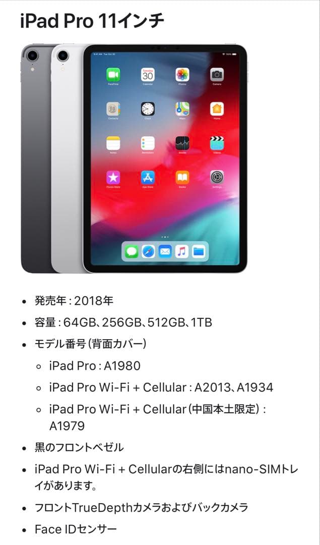 iPad pro 11インチ 64GB 2018年 Apple Pencil付き