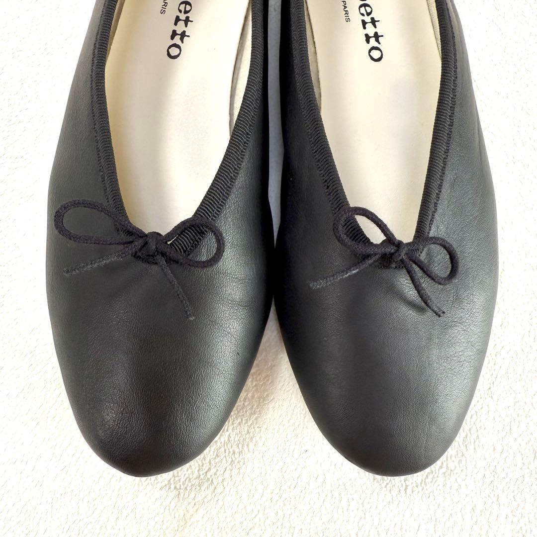 極美品・箱付✨レペット リルー バレエフラット レザー ブラック 37