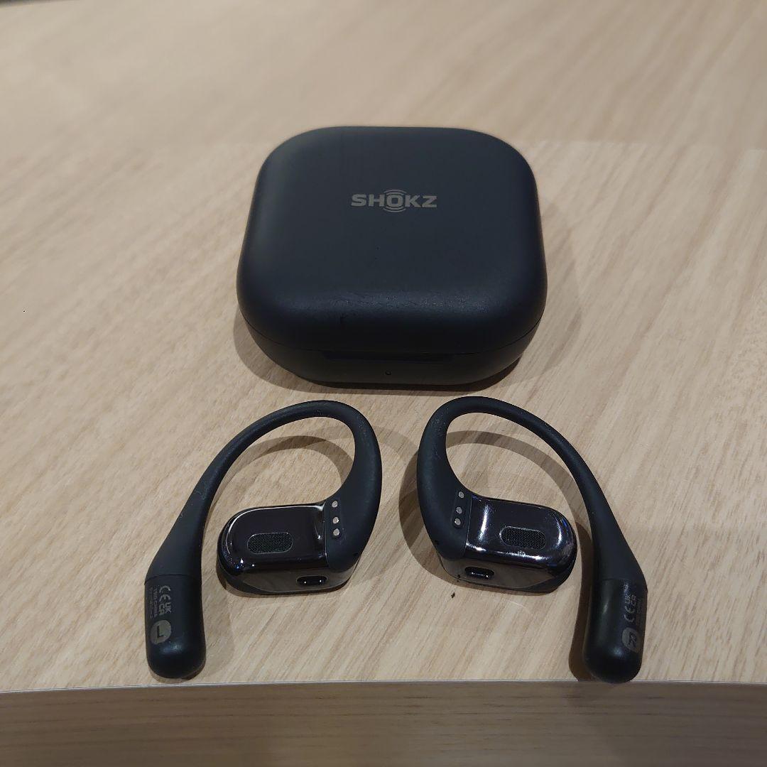 K*e様 SHOKZ オープンフィット ワイヤレスイヤホン ブラック 充電ケース