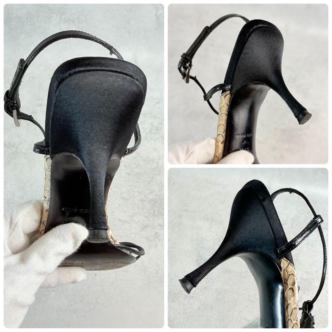 靴 Prada Python T-Strap Sandals 37 1/2