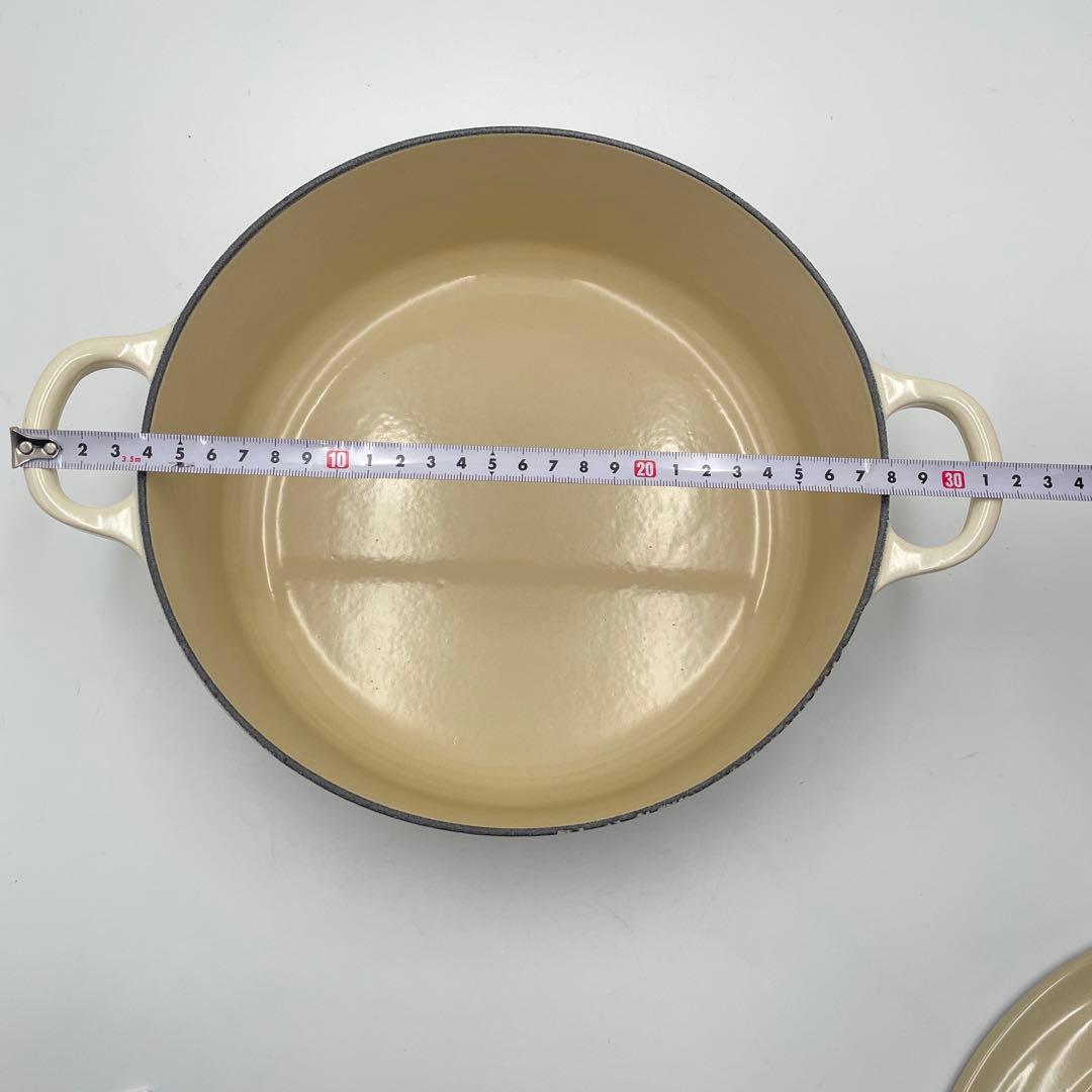 美品　LE CREUSET ジャポネーズ　両手鍋　24cm アイボリー