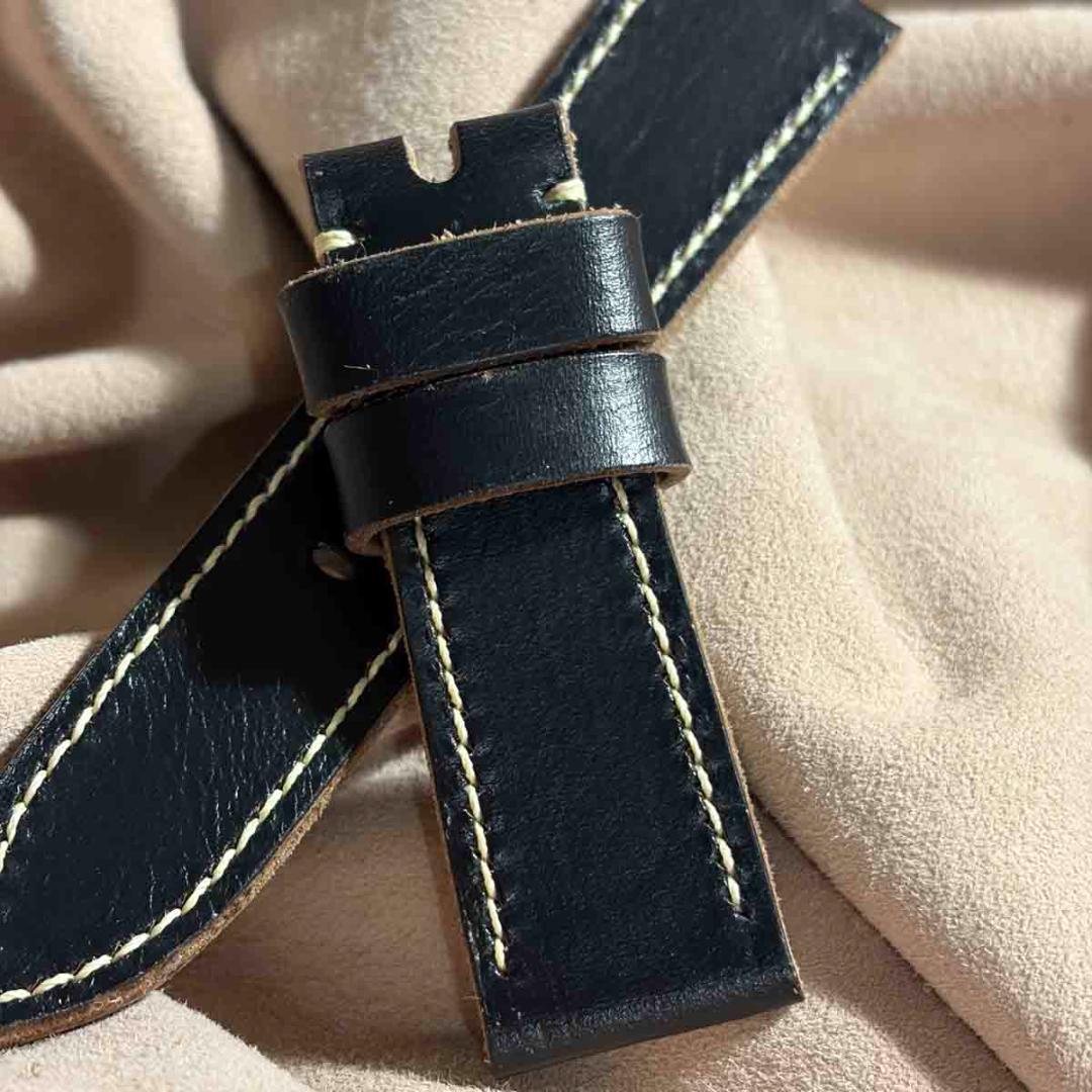 hor-240 クロムエクセルレザー ブラック 腕時計ベルト ラグ幅24mm